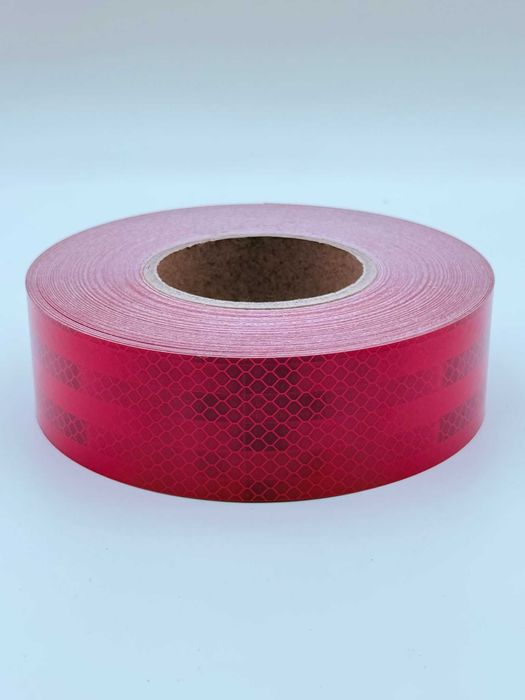 Taśma odblaskowa samoprzylepna czerwona 50 mm - bardzo mocny odblask - Unireflex