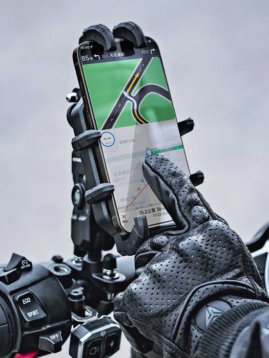 Антивібраційний тримач телефону на руль мотоцикла Motowolf 360° (00007)