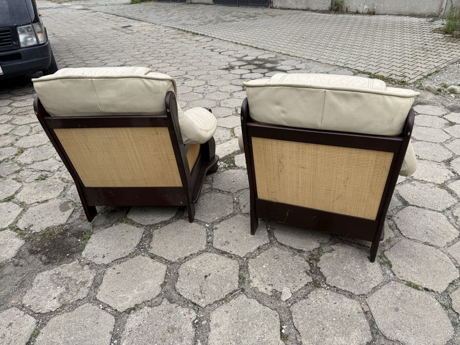 Dwa fotele jednoosobowe skorzanne