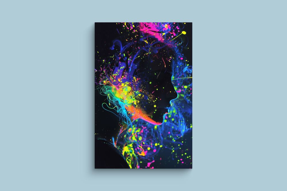 Obraz na płótnie "Portret Kobiety w Kolorach" 70x100 cm