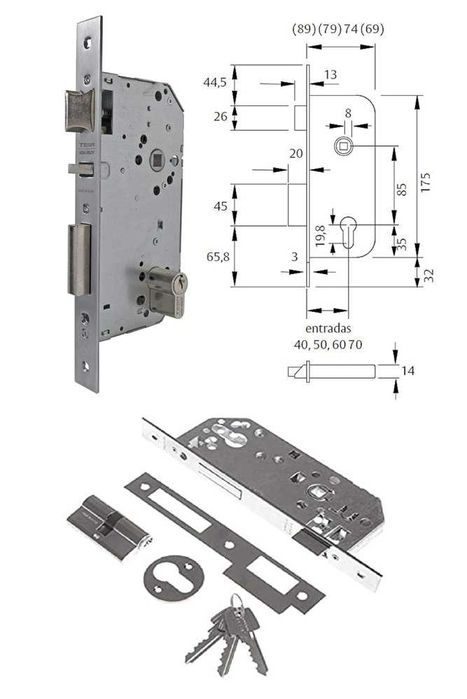 Tesa Assa Abloy Fechadura entrada 70 mm