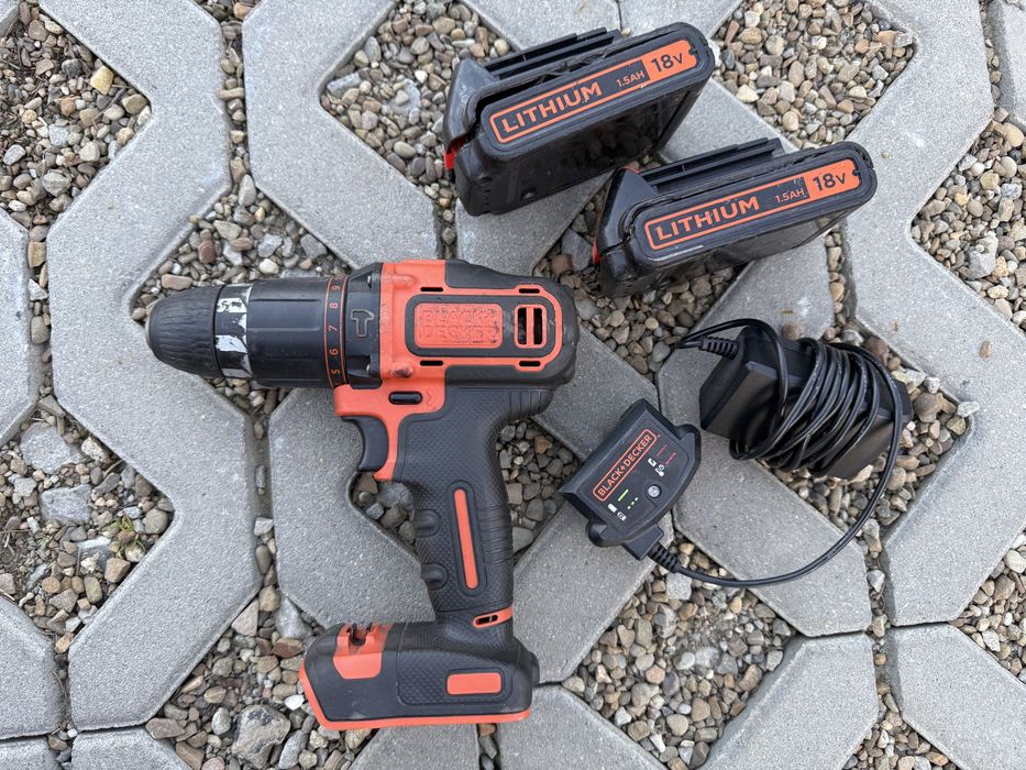 Wiertarko Wkrętarka Black Decker Komplet Ładowarka 2x Akumulator 1.5AH