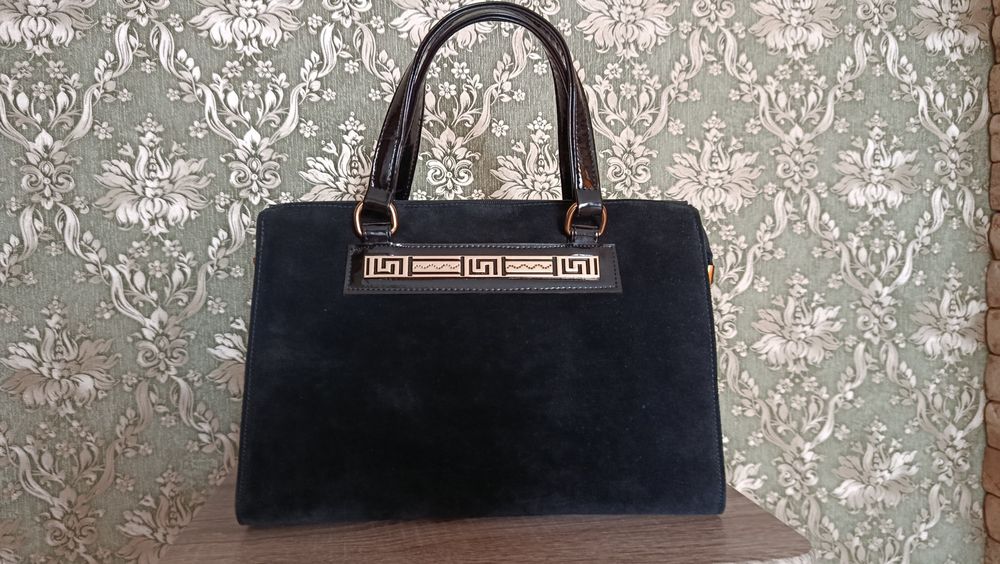 Сумка замш натуральний та лак