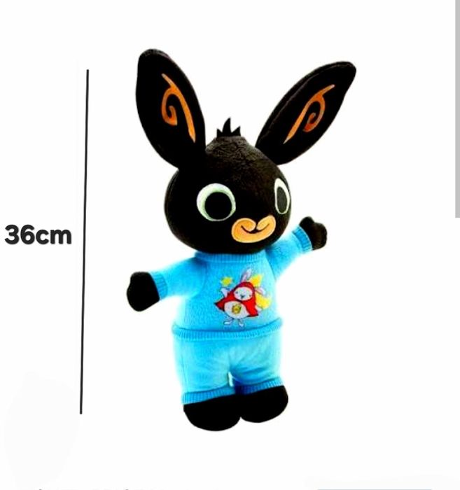 Nowa duża 36cm maskotka Bing z bajki Bing w niebieskiej pidżamie Bing w pidżamce piżamie piżamce miś przytulanka pluszak prezent dla dziecka
