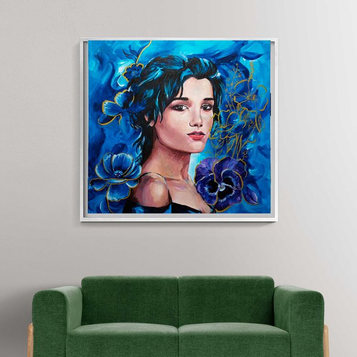 quadro Serenidade em Azul e Ouro - original