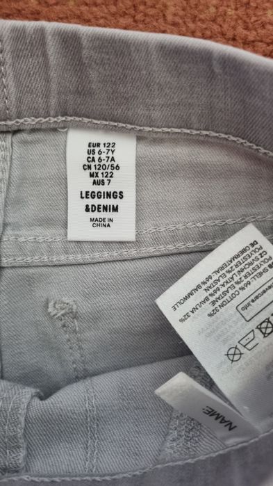 Leginsy jeansowe długa nogawka rozm. 122 firmy  H&M