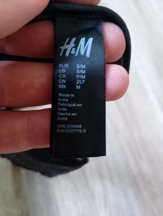 H&M р.S-M кожаные перчатки мужские
