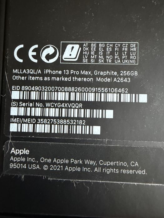 Iphone 13 Pro Max Grafite 256GB