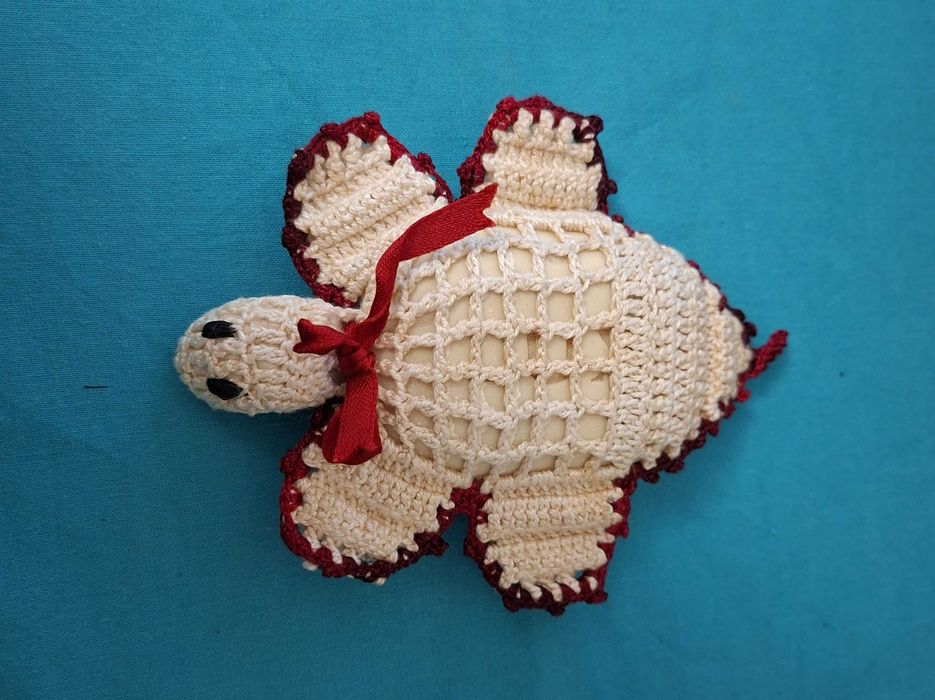 Tartaruga de Crochet para sabonete, vintage