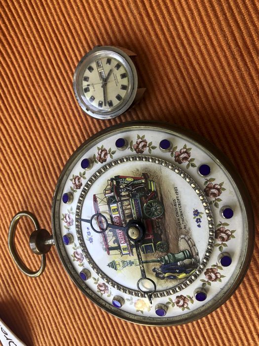 Relógio de bolso Longines muito raro com publicidade. 109mm.