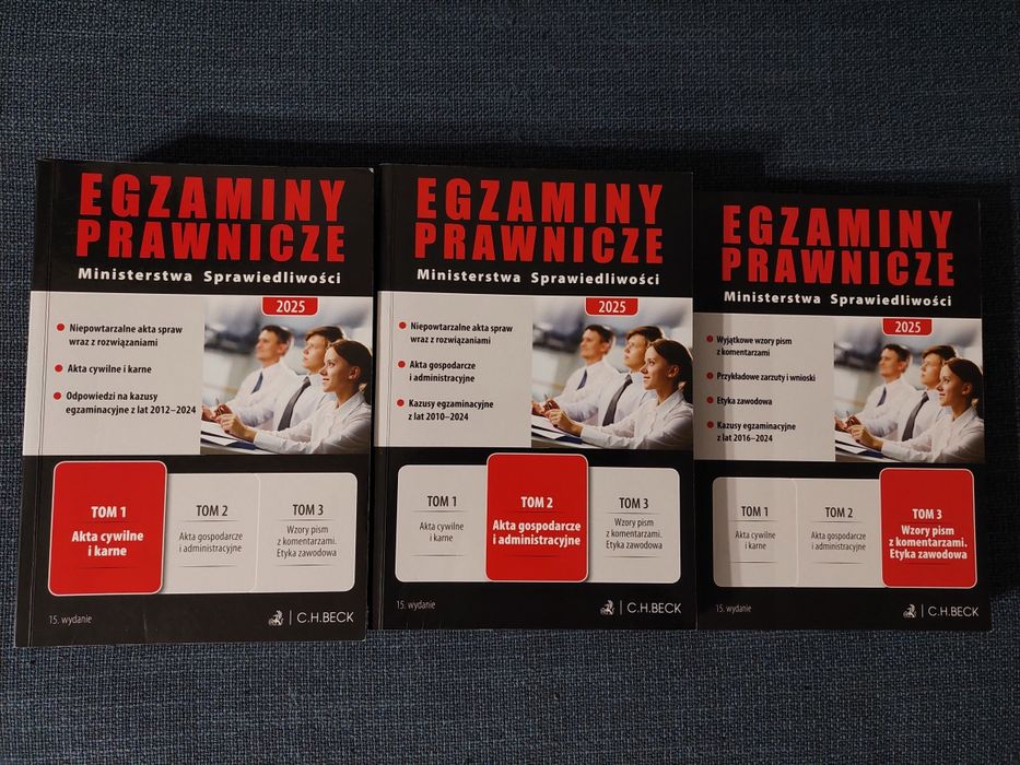 Egzaminy Prawnicze 2025, t. 1,2,3, stan bdb