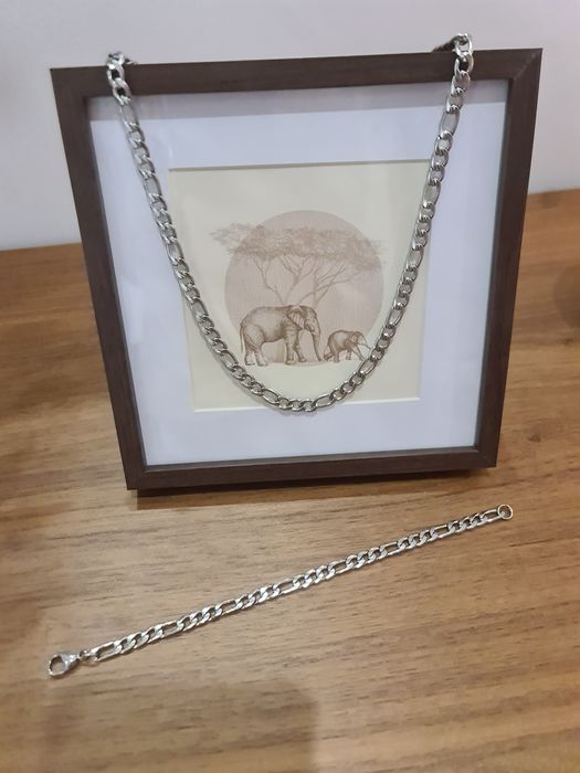 Conjuntos de cordão e pulseira em aço