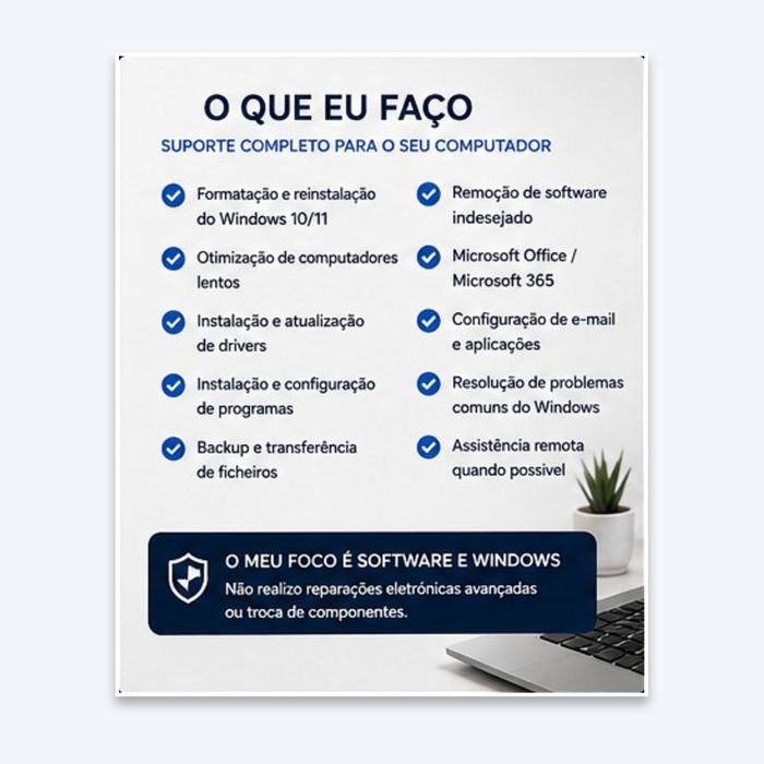 Assistência Informática | Windows, Formatação e Otimização desde €10