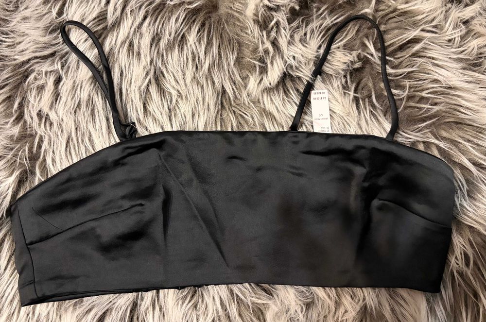 Satynowy top Victoria's Secret Czarny L Nowy z metką