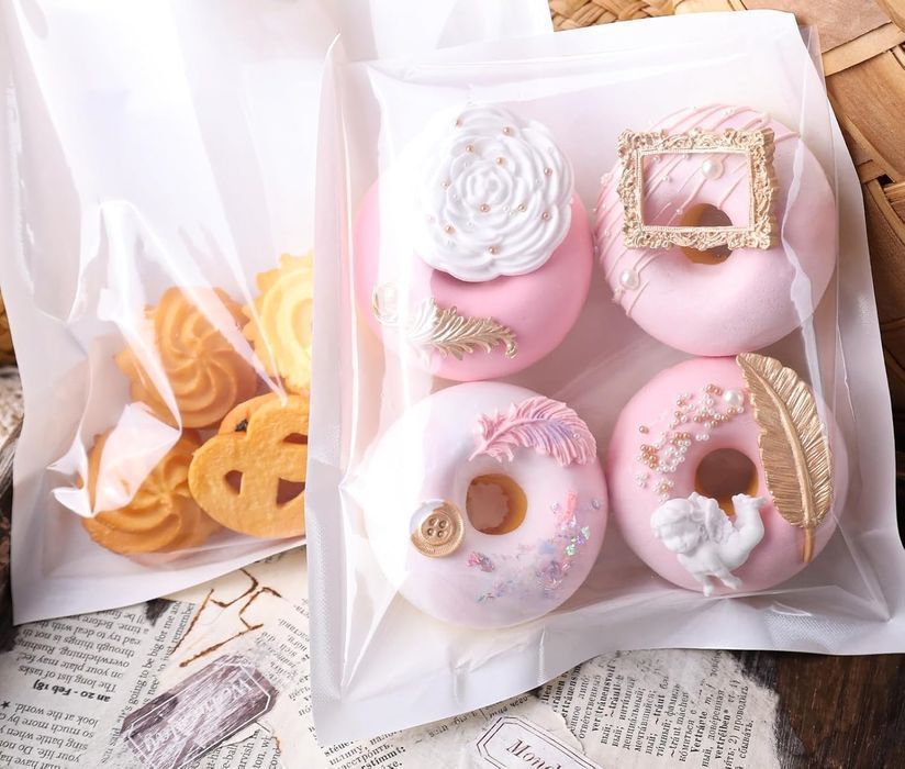 Koogel Zestaw 100 Torebek Piekarniczych Białe Papier Kraft 18 x 19 cm