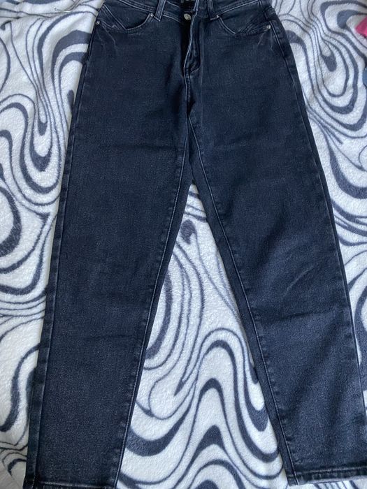 Джинси на флісі - темно сині. Моми