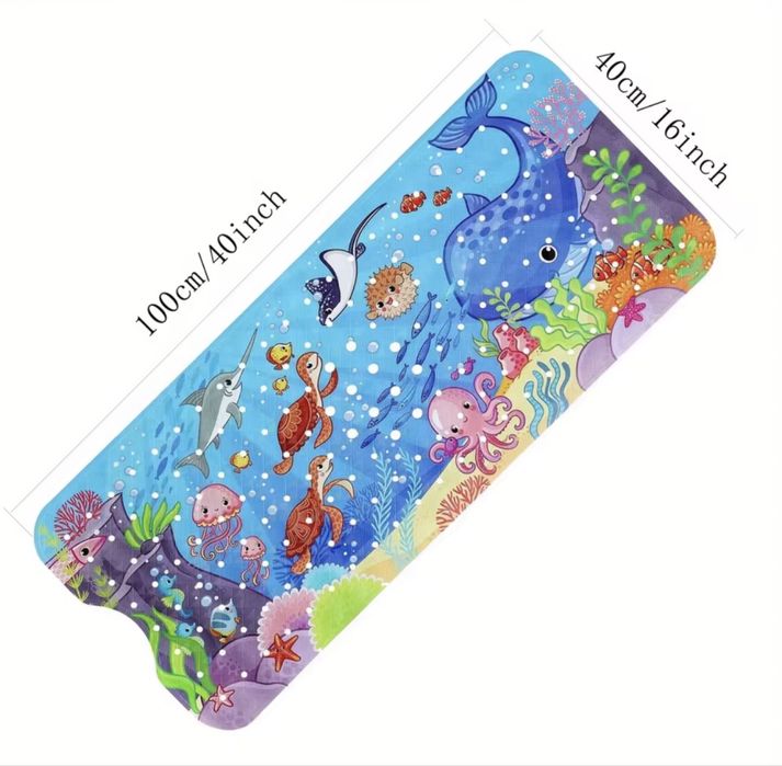 Килимок для купання 100х40 см коврик з антиковзким покриттям