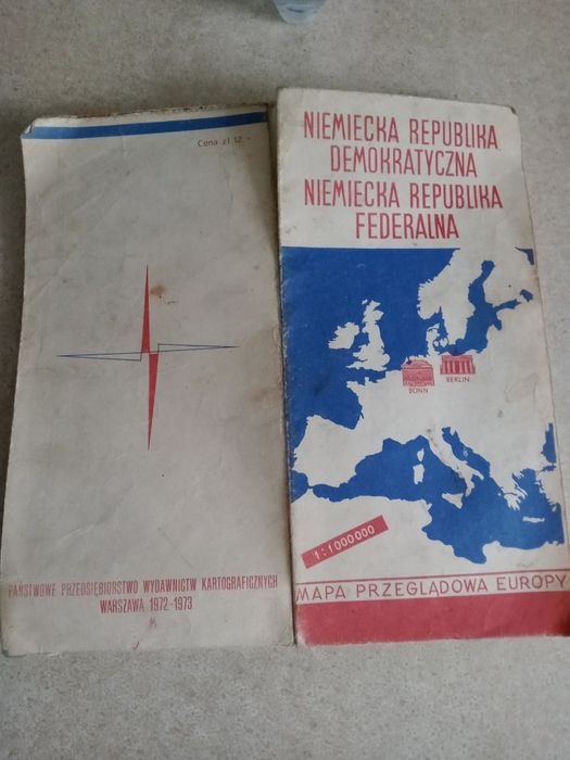 Mapa Przeglądowa Europy  NRD i NRF1972-73 r.