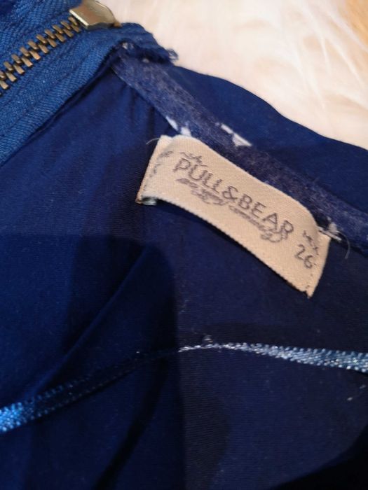 Pull & Bear granatowa bluzka motyle 36/S