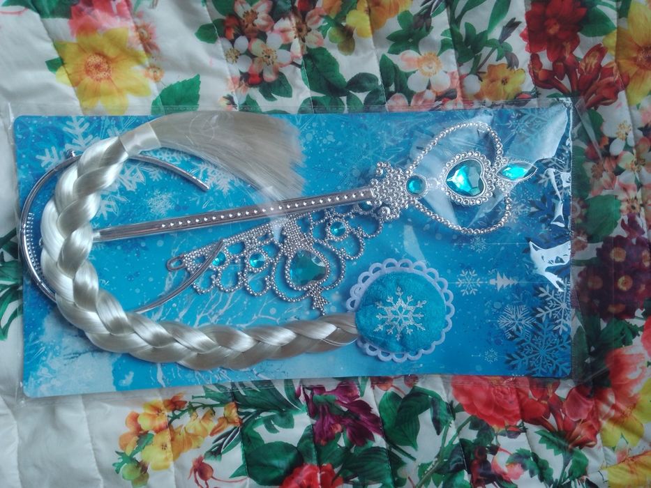 Różdżka korona warkocz zestaw Disney Frozen kraina lodu