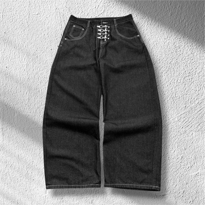 Baggy jeans raw denim bershka з кліпсами джинси архівні рав денім