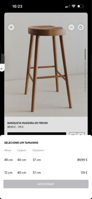 Bancos madeira Zara Home