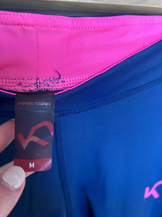 Kari Traa _ Granatowe termoaktywne legginsy M