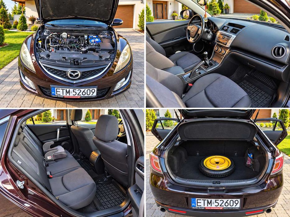 Mazda 6,2.0 Gaz,hatchback,klima,tempomat,parkotroniki,elektryka,Brązowy metalik.