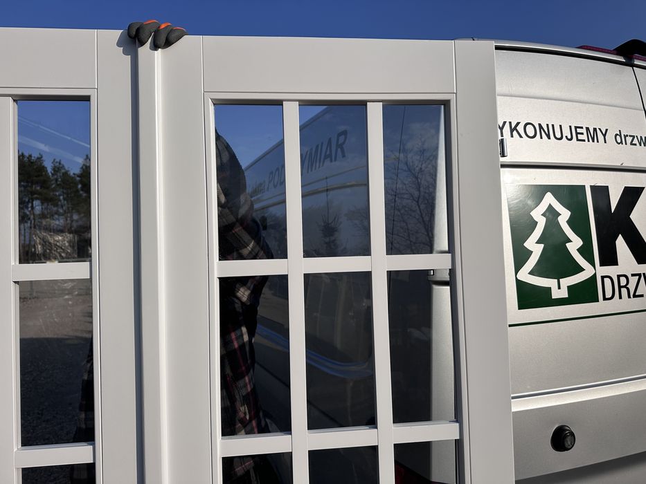 Drzwi wewnętrzne drewniane OD RĘKI dwuskrzydłowe białe Cała Polska