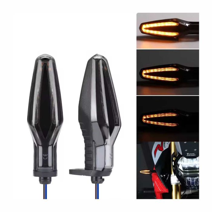 Par de Piscas LED para motos BMW - luz âmbar fumada