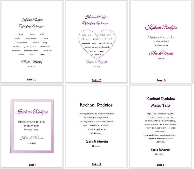 Podziękowanie dla Rodziców prezent w ramce kwiaty