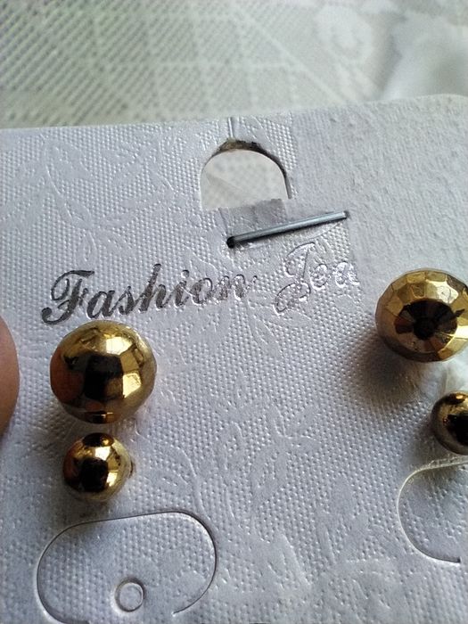 Lote de 2 pares de brincos dourados, elegantes - Novos