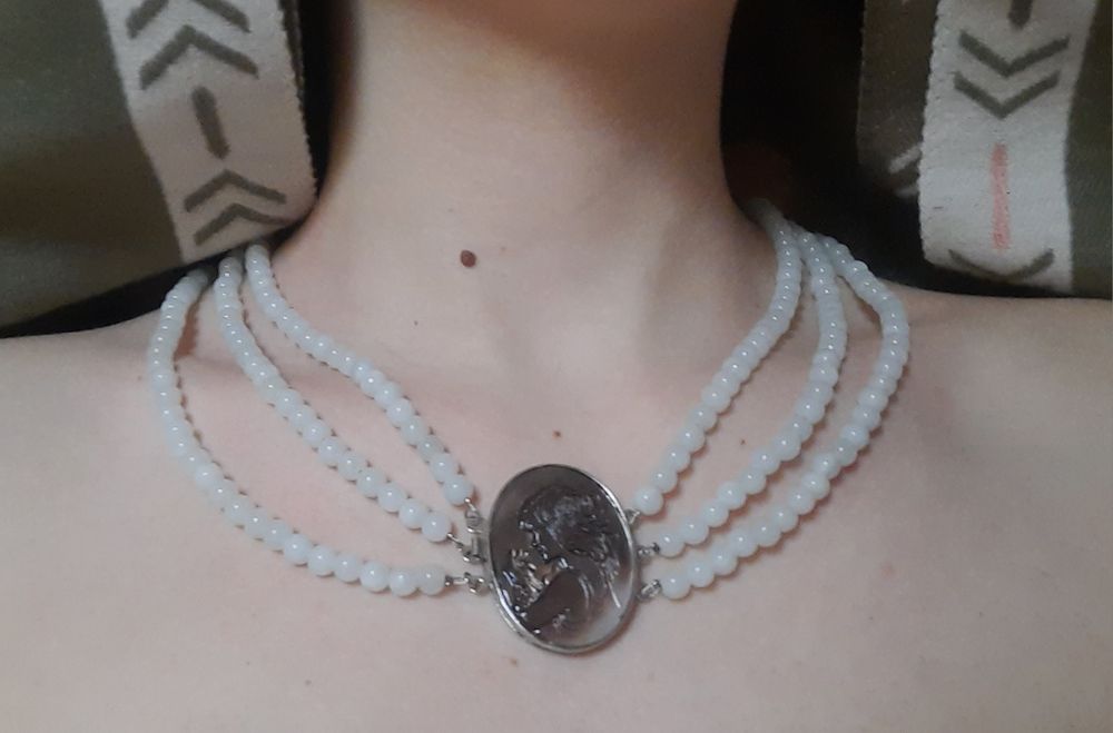 Elegancki naszyjnik korale kamień naturalny jadeit
