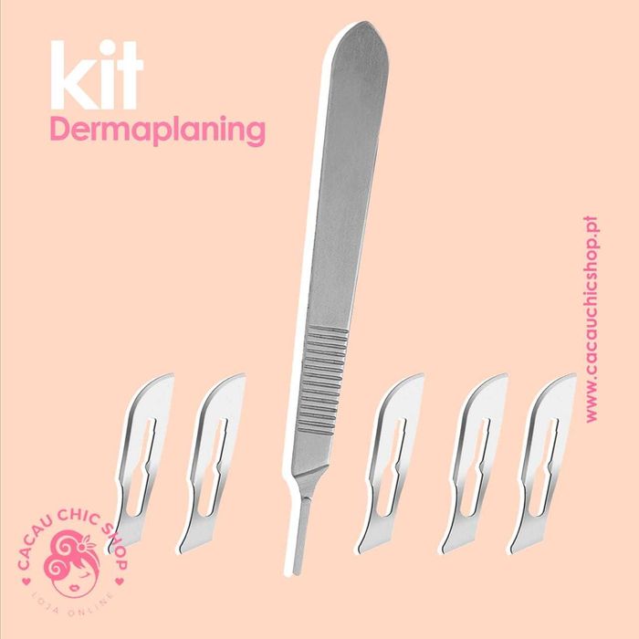 Kit Dermaplaning/Pedicure 100 Lâminas Bisturis Limpeza de Pele