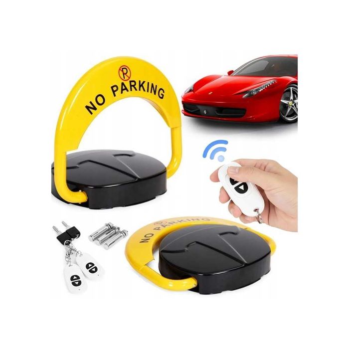 Blokada parkingowa składana zapora 40cm klucz zdalnie sterowana Alarm