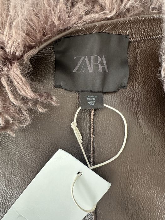 Шуба zara S шоколадна коричнева