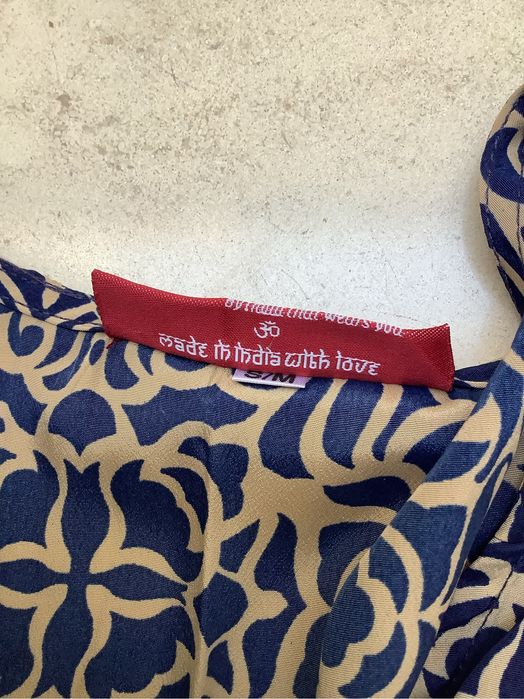 Vestido traçado azul / beje novo