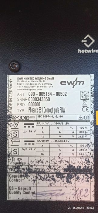 Spawarka EWM Phoenix 351 concept Puls