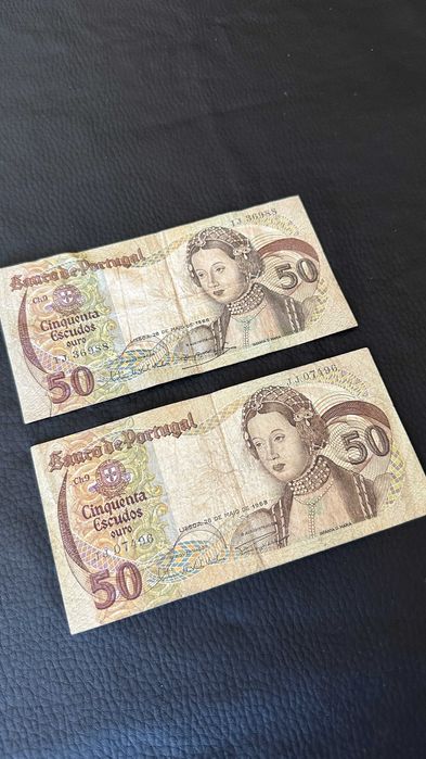 Lote 2 Notas - 50 Escudos - 1968