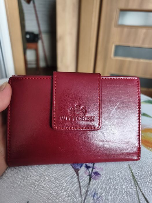 Skórzany portfel damski bordo Wittchen