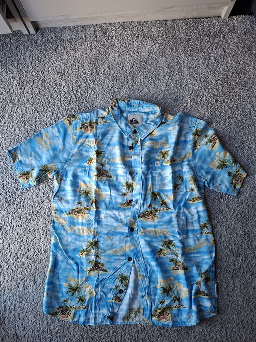 Camisa azul da quixksilver junior tamanho XL/16