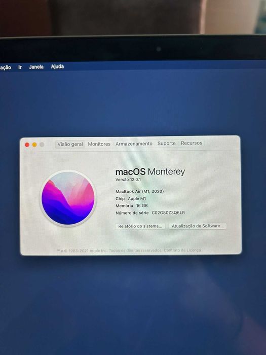 MacBook Air APPLE Cinza Sideral  - Apple M1 - RAM: 16 GB - 8 Core