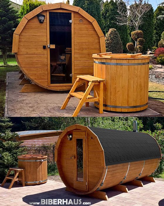 SAUNA Ogrodowa 400 cm + GRATIS Beczka 500L + Akcesoria