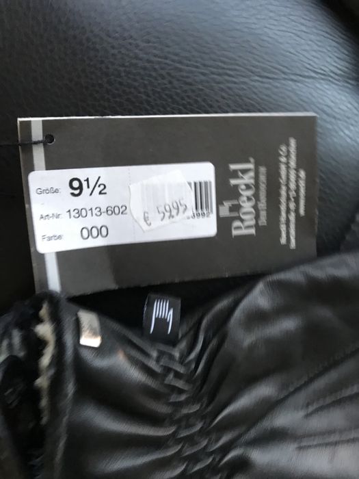 Rękawiczki skóra czarne nowe Roeckl 9/1/2