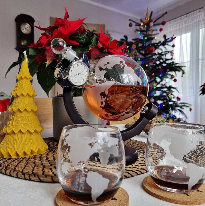 Premium 10w1 Karafka Do Whisky Globus Nalewki Wody Szklanki + Gratisy