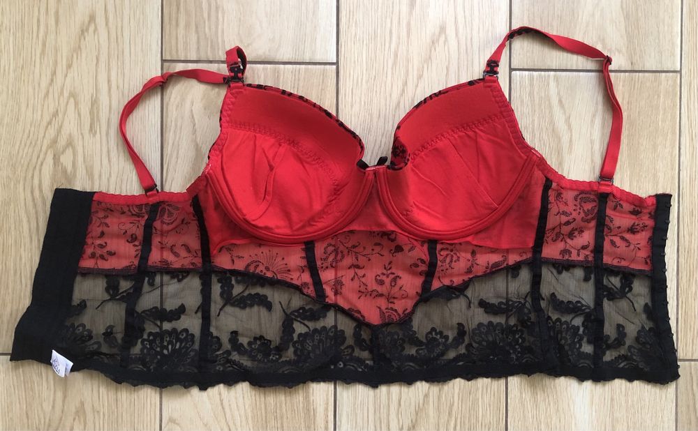 Czarno-czerwony gorset Kris Line 75DD