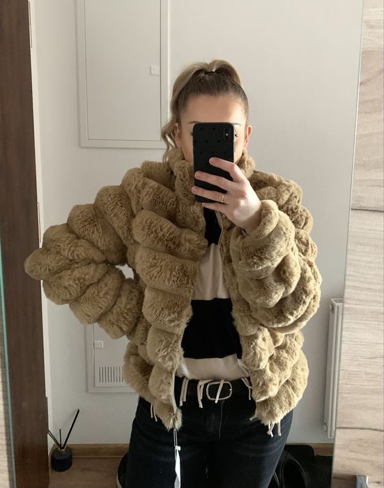 Kurtka futerko jasny brąz (S)