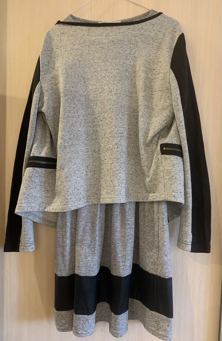 Комплект серый меланж платье и кардиган-кофта Vero Moda S