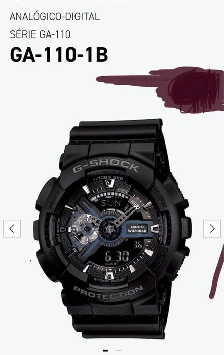 Relógio Casio prova de água e com luz  G-SHOCK