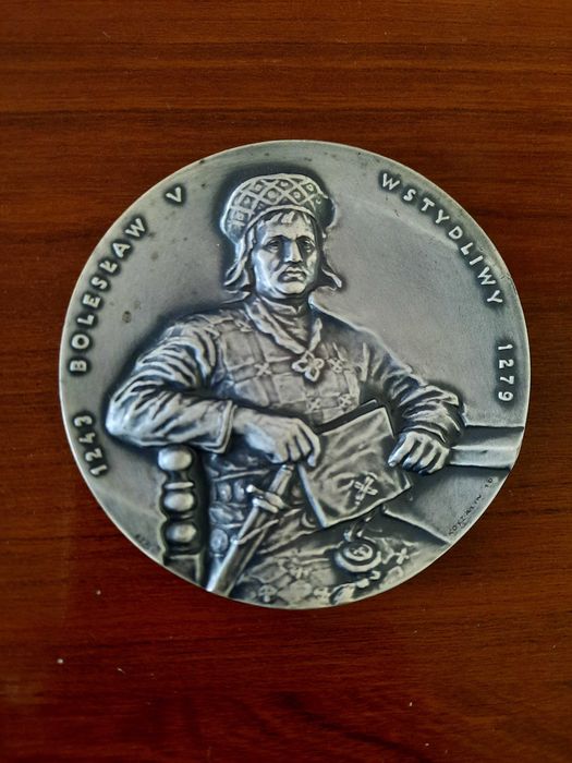 Medal Bolesław V Wstydliwy  Seria PTAiN Koszalin 70 mm, wersja srebrzona i brąz